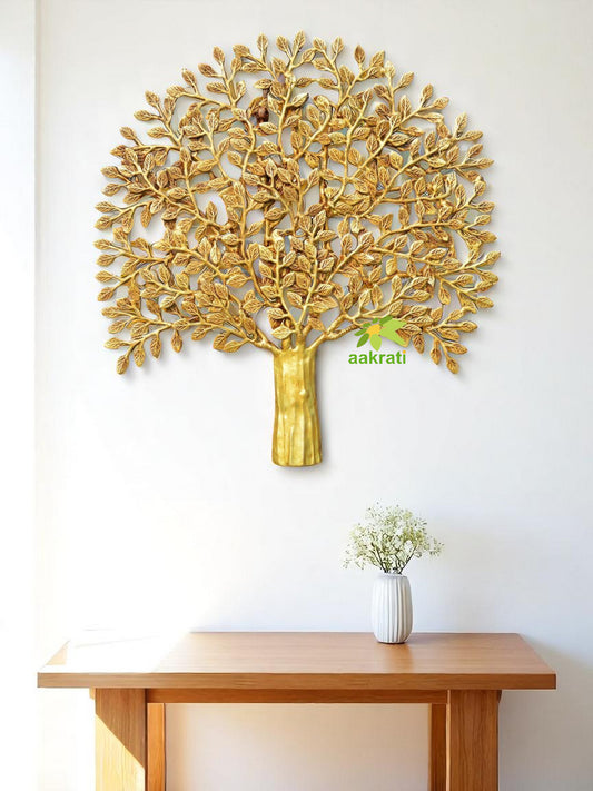 Aakrati Modern Wall Hanging Brass Tree 23 inch With Antique Finish Fits any Small Area