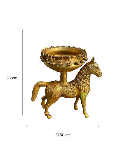 Aakrati Modern Style Hurli with Horse Figurine Great Fit For Home Temple/Entryway
