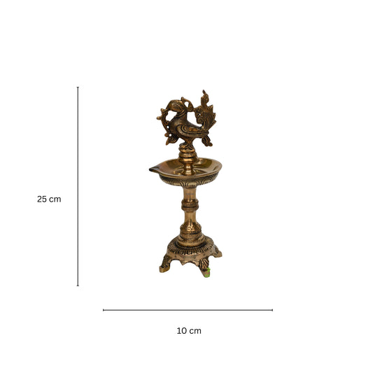 Aakrati Annapakshi Nilavilakku Handmade Brass lamp - Diya for Pooja | Brass Diya Stand | Oil Lamp | Home Temple Decor | Festive Gift