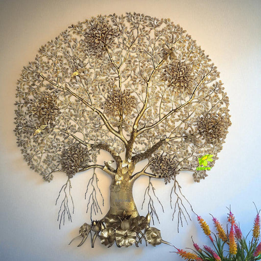 Brass Handmade kalpavriksha, Bodhi, Banyan tree wall hanging, Brass Wall Decor, living room, Entrance Decoration, Gift decor, Brass art
