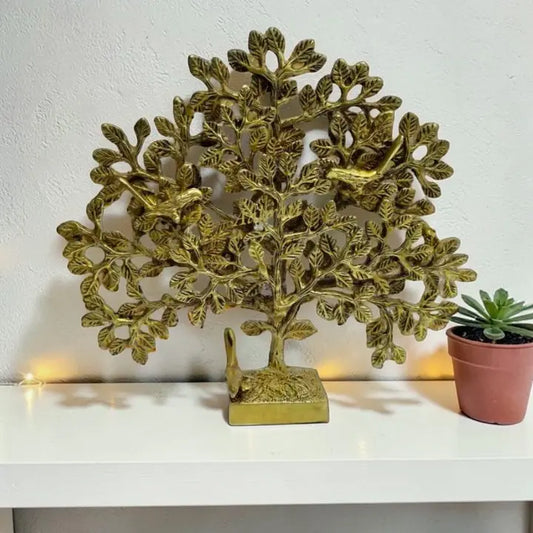 Small tree table top decor showpiece best return gift indian handmade metal craft Aakrati