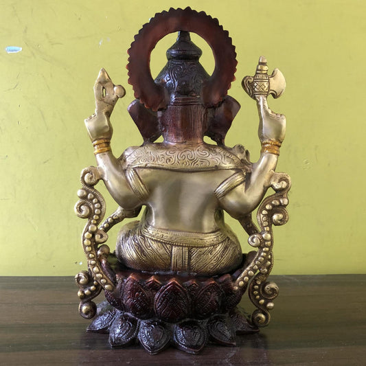 Ganesh for office and home table, lord of success, Brass Statue, Metal Sculpture
