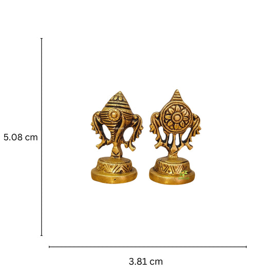 Aakrati Brass Shank Chakra Motives | Pairing for Pooja | Housewarming Essentials | Brass Shank-Chakra | Brass Decor | Brass Return Gifts