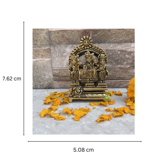 Ram Darbar (With Laxman Seeta & Hanuman). Temple Statue. Intricate Brass Craft. Best for Home, Temple, Altar and Gifting