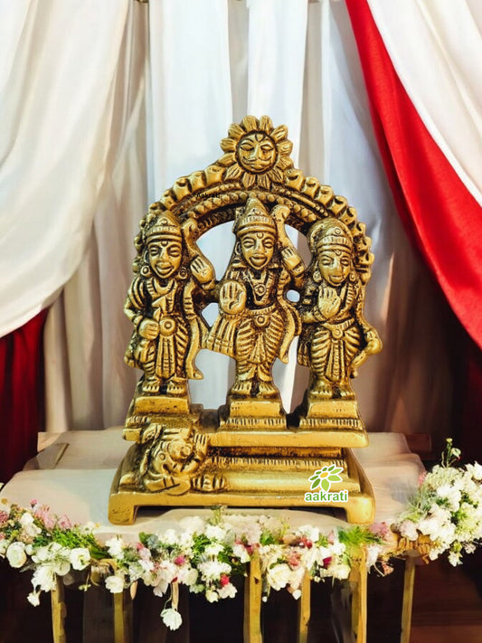 Ram Darbar (With Laxman Seeta & Hanuman). Temple Statue. Intricate Brass Craft. Best for Home, Temple, Altar and Gifting