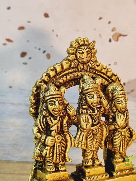 Ram Darbar (With Laxman Seeta & Hanuman). Temple Statue. Intricate Brass Craft. Best for Home, Temple, Altar and Gifting