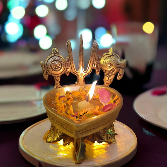 Shankh Chakra Namah deepam for Home - Temple worship