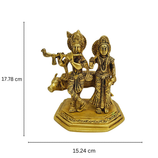 Standing Radha Krishna with Cow Statue Couple Statue God of Lovers Gift Mandir Temple Handmade Murti |Temple decor| |Home decor| |Radha Krishna|