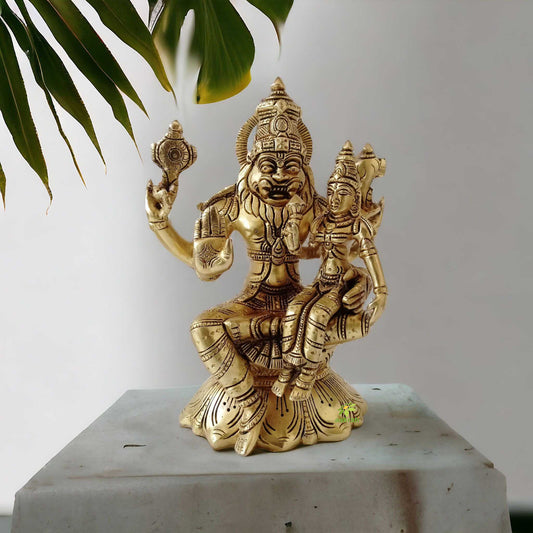 Narasimha Lakshmi - Narsingh God Figure Brass Statue