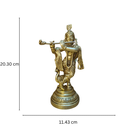Brass Krishna Statue with Yellow Finishing |Religious statue| |Hindu idols| |Krishna Statue|