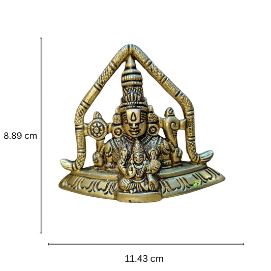 Brass Tirupati Balaji Blessing in sitting Position. Gold Finish Best for Home Temple, Gifting for Prosperity