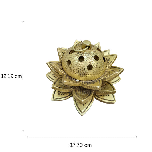 Aakrati Brass Dhoop Dani| Loban Holder| Incense Holder| Puja Article| Home Decor| (Yellow Antique)