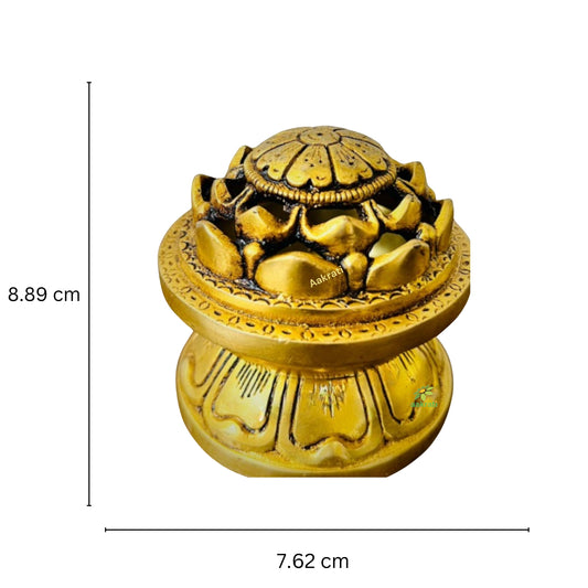 Aakrati Brass Dhoop Dani| Loban Holder| Incense Holder| Puja Article| Home Decor| Gifts Purpose| (Yellow Antique)