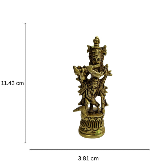 Aakrati Brass Krishna Statue Home Pooja Decor Gift item Brass Krishna Sculpture