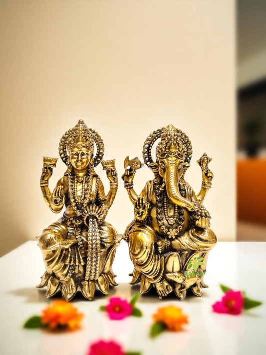 Brass Lakshmi Ganesh Set| Aakrati Brass Laxmi Ganesh Statue| Decorative Items