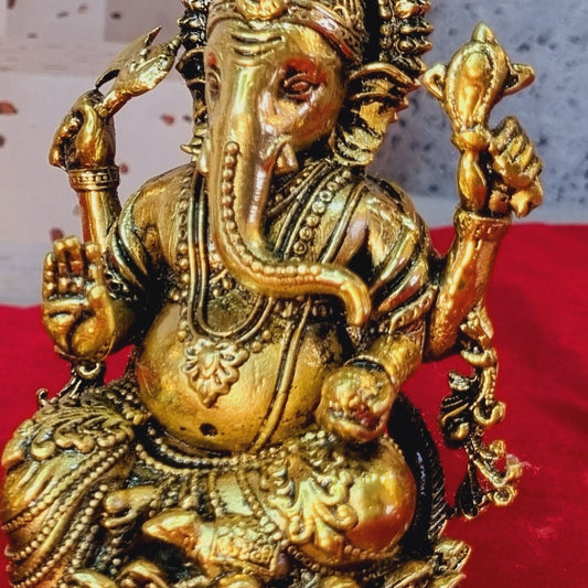 Brass Ganesh Sculpture| Lord Ganesh Idol Made By Aakrati| Decorative Items