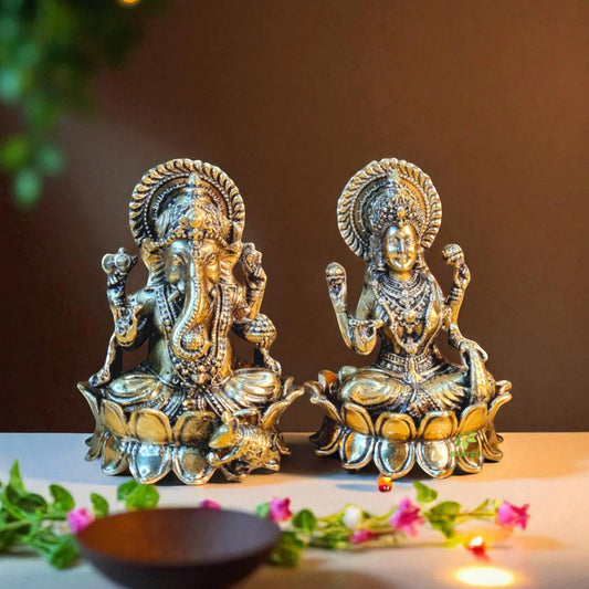 Brass Lakshmi Ganesh Set| Aakrati Brass Laxmi Ganesh Statue| Decorative Items
