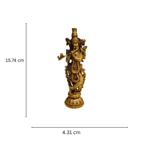 Aakrati Brass Murli Krishna Statue - Brass Krishna Idol Murti Statue Sculpture