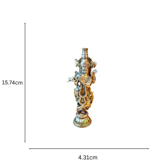 Aakrati Brass Murli Krishna Statue - Brass Krishna Idol Murti Statue Sculpture