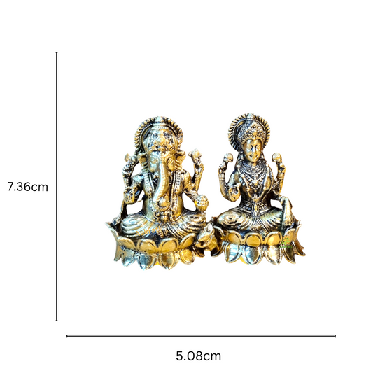 Aakrati Brass Statues of Laxmi Ganesh| Laxmi Ganesh Idol| Home Improvement Items