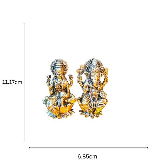 Aakrati Brass Laxmi Ganesh Idol for Diwali Pujan| Home & Temple Décor| Decorative Items| Puja Essentials