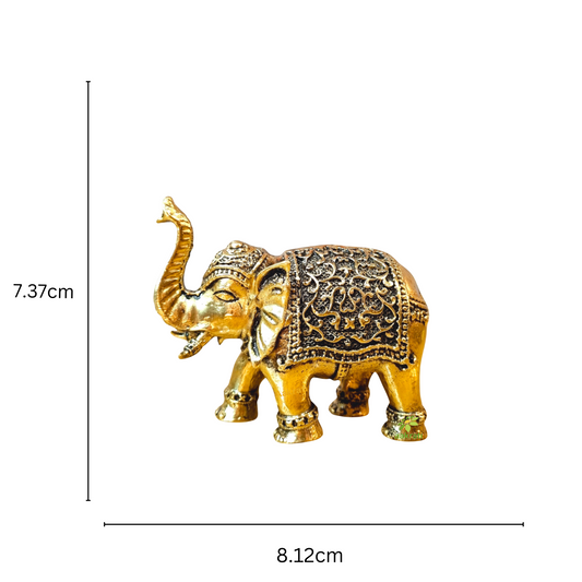 Brass figure of metal elephant for home and office decor