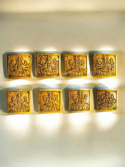 Brass Goddess Ashta Laxmi Set of 8 Pcs| Ashta Lakshmi Wall Hanging made by Aakrati