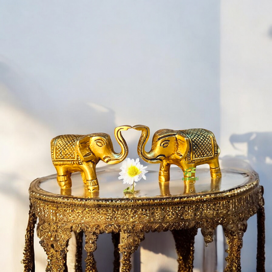 Brass Elephant Pair in Golden finish having attractive look