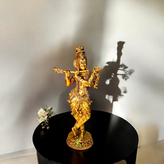 Brass Gift Set – Krishna Murti, Hawan Spoon & Diya Lamp | Ideal for Spiritual Decor, Daily Pooja & Festive Gifting | Gift Hamper