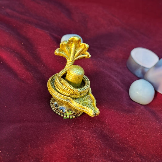 Pure Brass Shivling for Temple | Shiva Lingam Idol for Home & Puja Room | Hindu Puja Idol for Home Temple & Gifting (Yellow, 1.9 Inch)