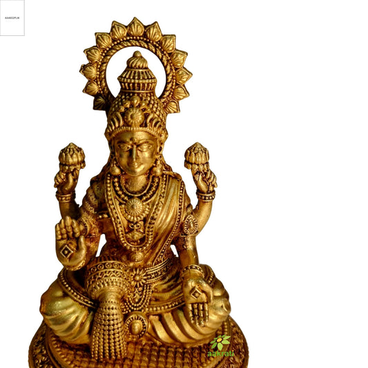 Light Weighted Lakshmi Ganesh Brass Idol Set | Temple Decor Statue for Daily Worship & Festivities | Temple Decor Statue for Daily Worship & Festivities (Yellow, 4.5 Inch)
