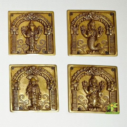 "Handcrafted Brass Dashavatar Wall Hanging | "Premium Brass Dashavatar Wall Art | ndian Handicraft Decor"(Yellow 5.9 inch)