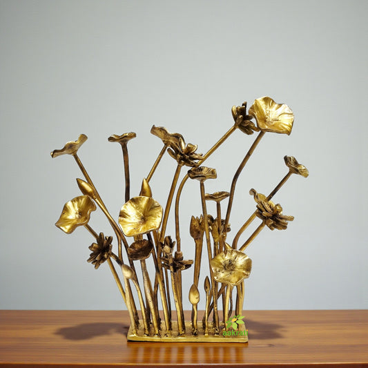 "Beautiful Brass Tree Figurine | "Handmade Brass Tree Table Decor | "Pure Brass Beautiful Tree Table Decor (Yellow 16 inch)