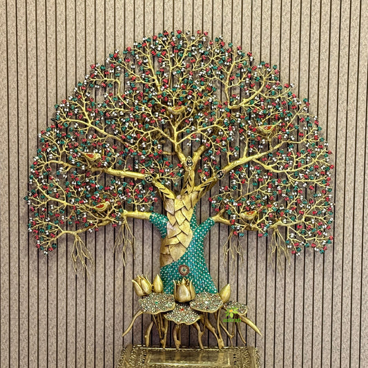 Handcrafted Brass Kalpvriksha Tree | Home & Office Décor | Brass Kalpvriksha Tree for Wealth & Prosperity