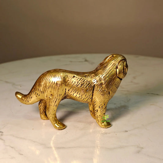 Pure Brass Dog Showpiece | Classic Decorative Animal Statue for Home Décor | Decorative Collectible Gift for Animal Lovers (Yellow,2.5 Inches) Aakrati