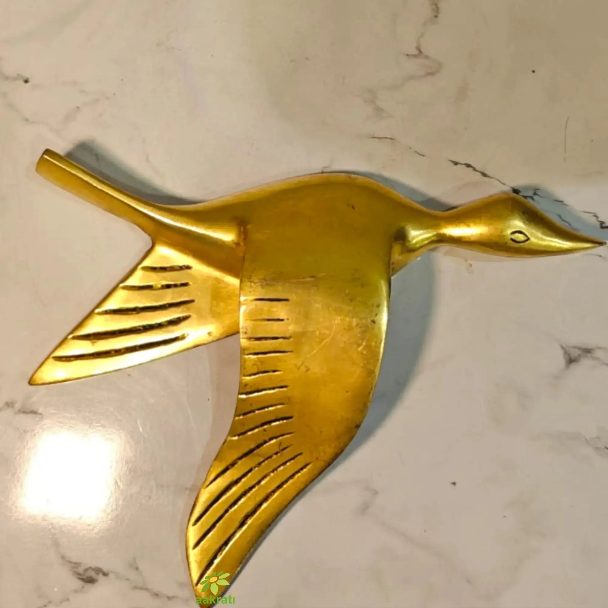 Handcrafted Brass Wall Birds Décor – Vintage Metal Wall Hanging for Home | Elegant Decorative Wall Hanging Showpiece (Yellow, 6 Inches) Aakrati