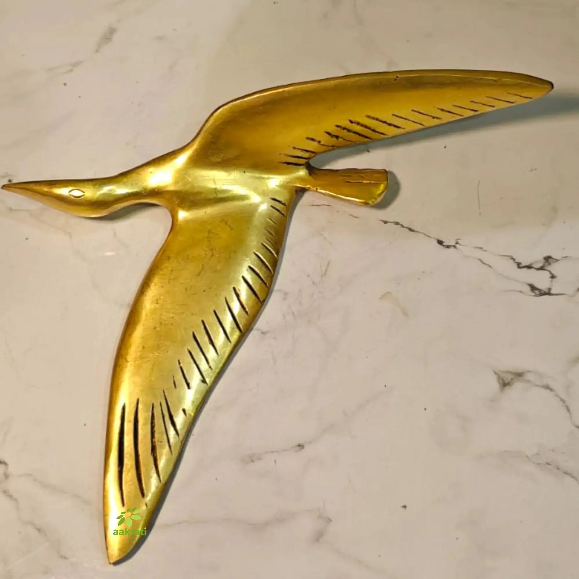 Handcrafted Brass Wall Birds Décor – Vintage Metal Wall Hanging for Home | Elegant Decorative Wall Hanging Showpiece (Yellow, 6 Inches) Aakrati