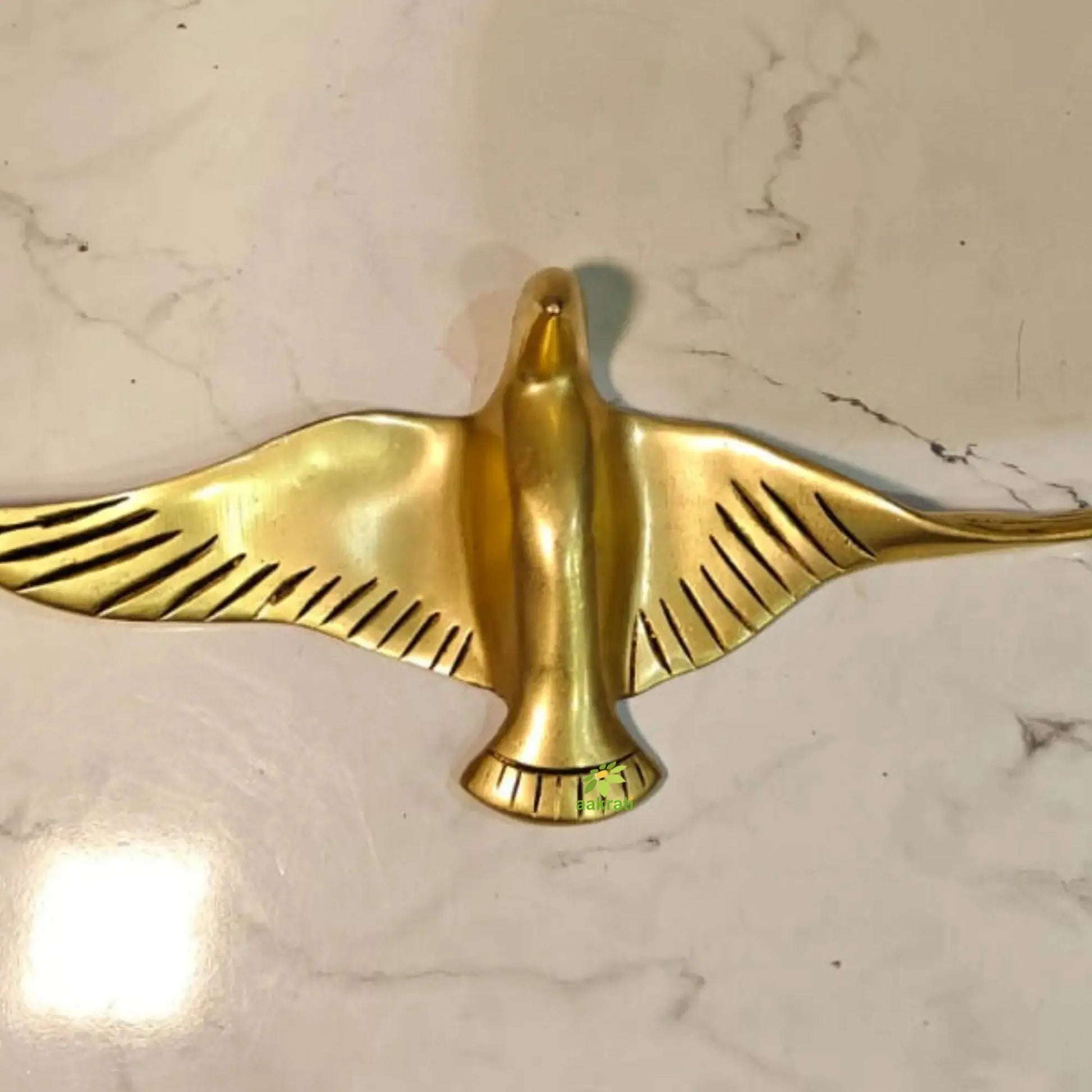 Handcrafted Brass Wall Birds Décor – Vintage Metal Wall Hanging for Home | Elegant Decorative Wall Hanging Showpiece (Yellow, 6 Inches) Aakrati