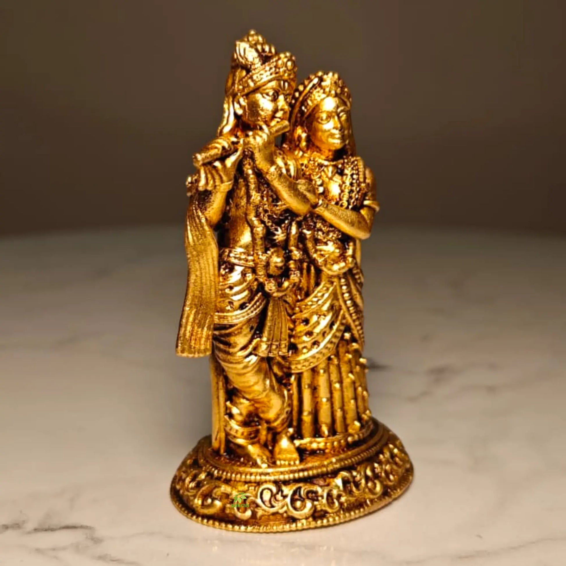 Premium Lightweight Radha Krishna Murti for Pooja,| Elegant Radha Krishna Idol Lightweight| Radha Krishna Murti Lightweight Design for Hindu Pooja & Vastu Décor| (Yellow,2.5 Inches) Ashopi