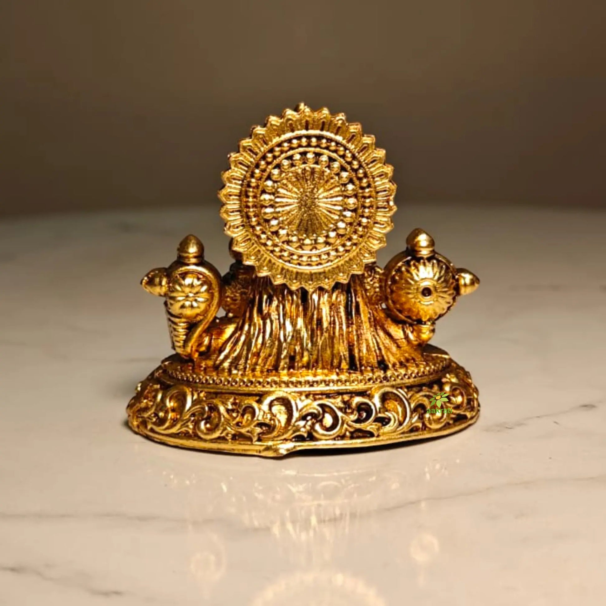 Premium Brass Lord Venkateswara Balaji Head for car dash board |Decorative Brass Tirupati Balaji Mukh for Mandir,| Brass Tirupati Balaji Head for Home Decor,| (Yellow,2.3 Inches) Aakrati