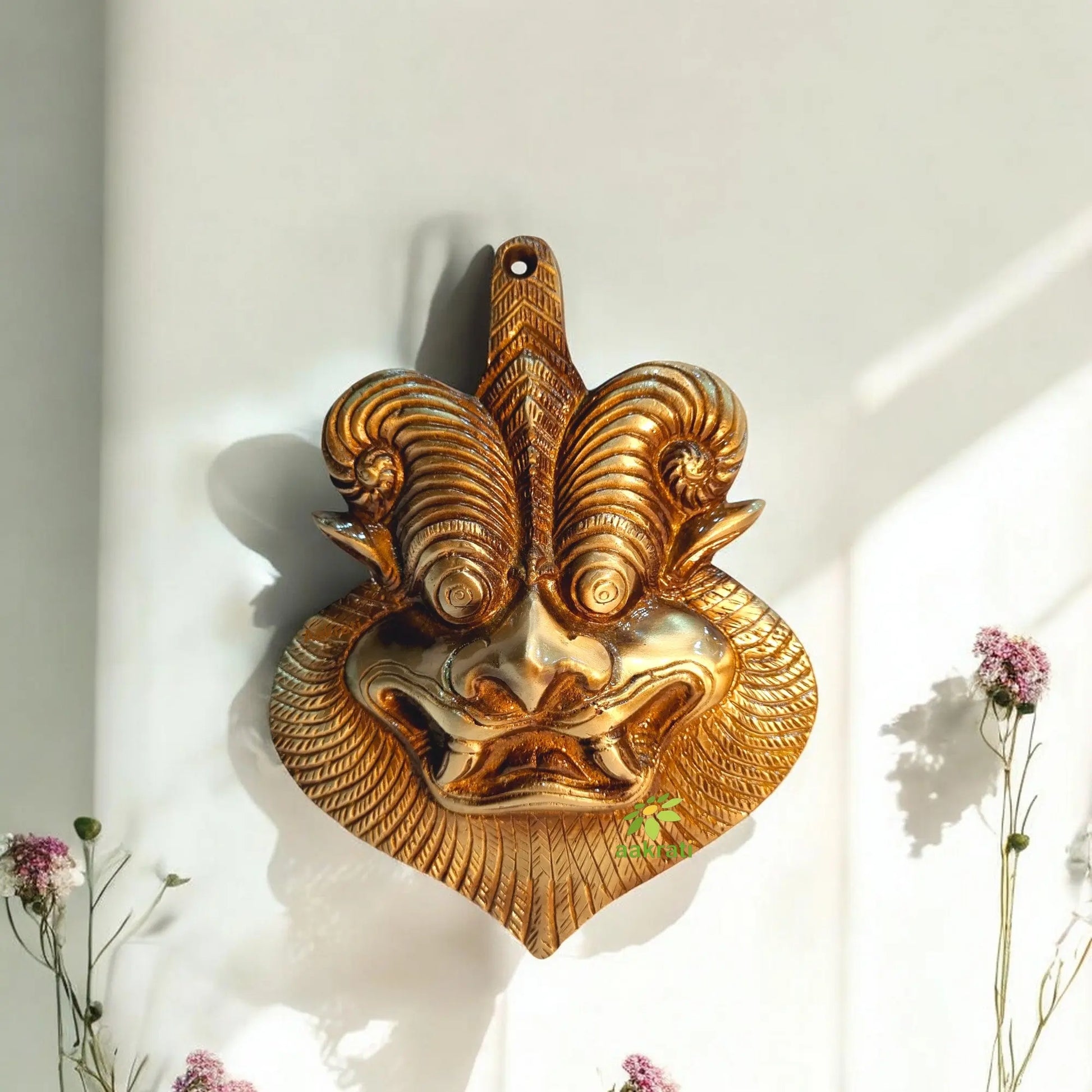 Brass Yali Face Wall Hanging Perfect for Spiritual Vastu Home