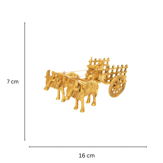 Home Decor Brass Made Bullock Cart