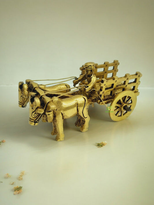 Home Decor Brass Made Bullock Cart