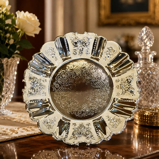 Premium Round Tray | Elegant Gift for Diwali, Wedding Return Gifts, Housewarming & Table Decor | Festive & Corporate Gift By Aakrati