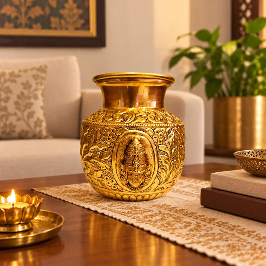 Divine Brass Tirupati Balaji Face Pooja Kalash