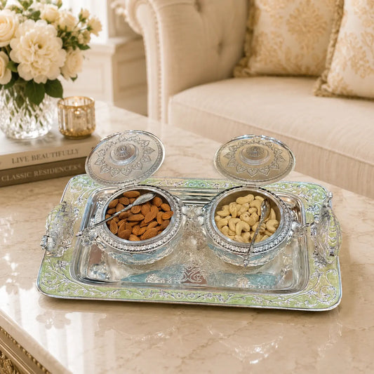 Premium Elephant Serveware Set of 3 | Dry Fruit & Cheese Board, Appetizer Tray with Candy Bowls | Premium Tableware for Home Entertaining & Modern Serving | Wedding, Housewarming & Corporate Gifts | By Aakrati