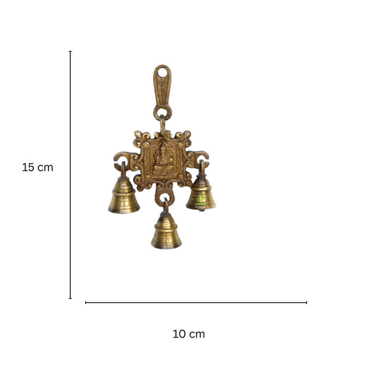 Ganesha Carving Brass Hanging Bell