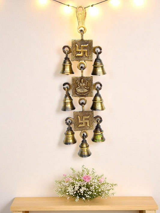 Laxmi and Swastik Religious Hanging with Bells