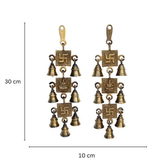 Aakrati Home Decorative Ganesh Lakshmi Brass Feng Shui Bell