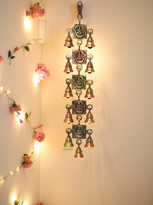 Colorful Hanging bell with On and Ganesha